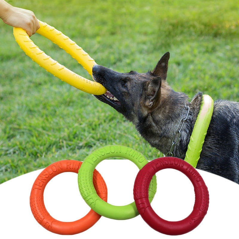 Floating Flying Ring for Interactive Training and Tug-O-War for Aggressive Chewing for Small Medium Dogs