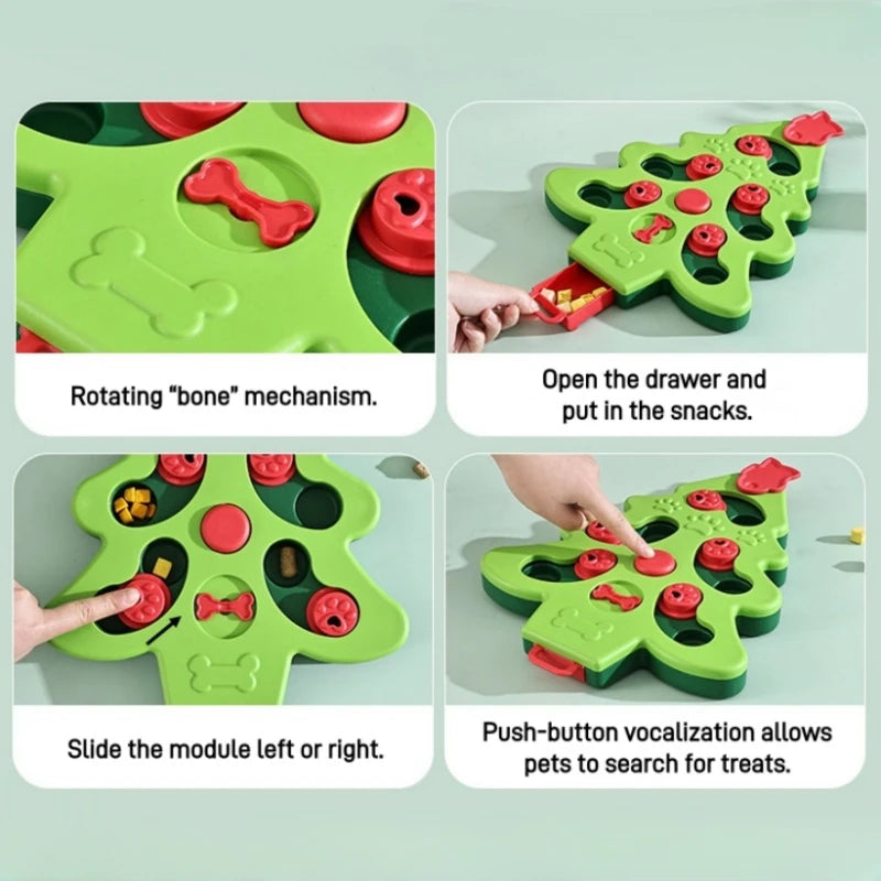 Christmas tree shaped Durable Foraging Puzzle Toy for Small Dogs & Puppies