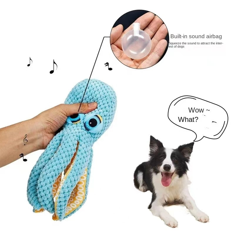 Interactive Squeaky Octopus Dog Toy - 2023 version