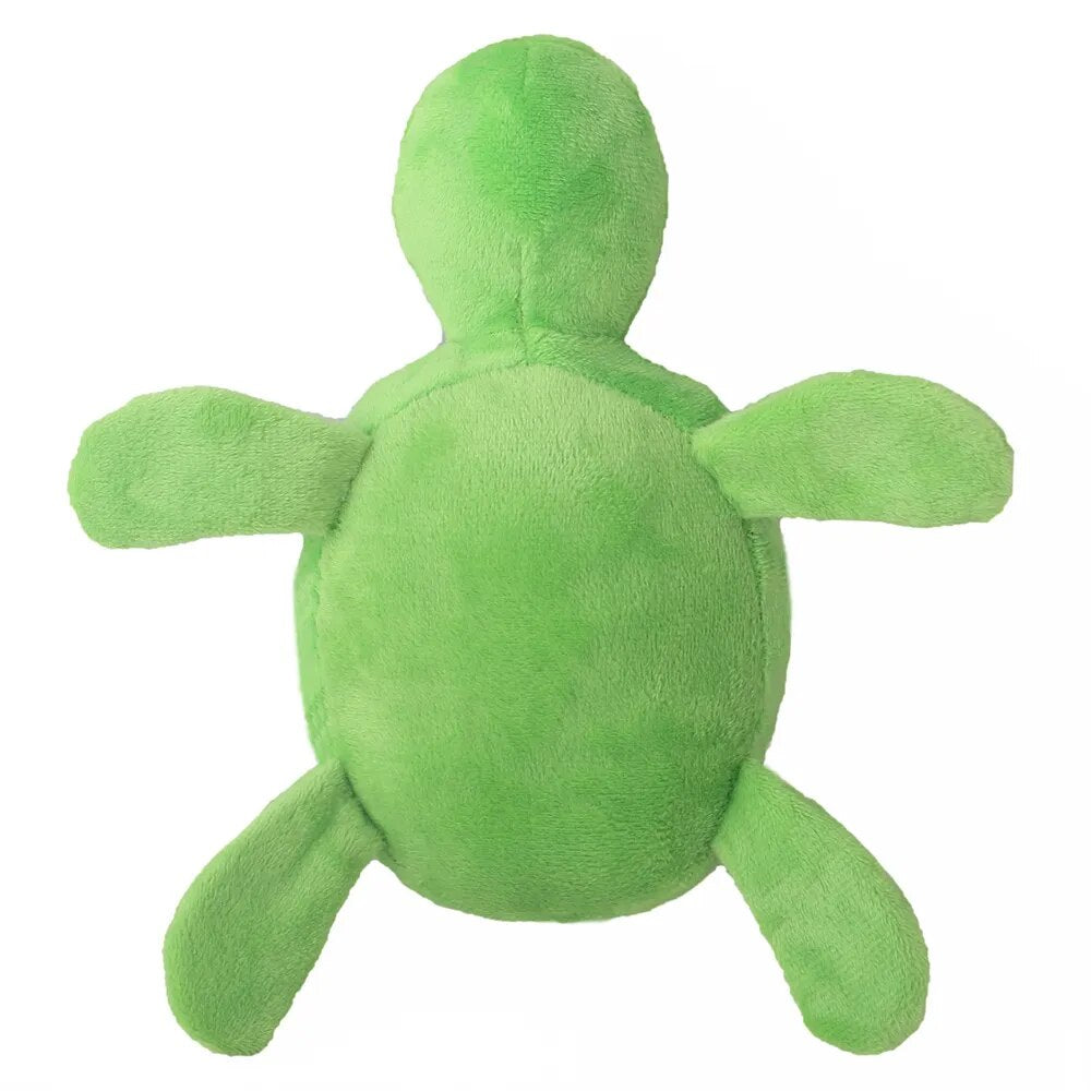 Green Turtle Plush Interactive Squeaky Dog Toy