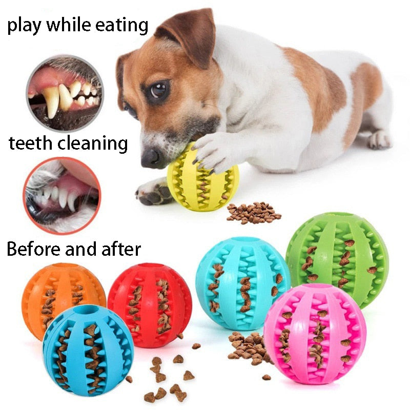 Rubber Interactive Chew Foraging Dog Ball Toys