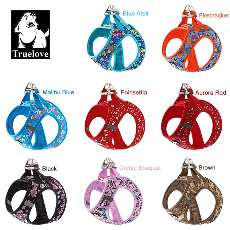 Truelove Soft Air Mesh Adjustable Reflective Dog Harness for Small and Medium Breeds TLH3016