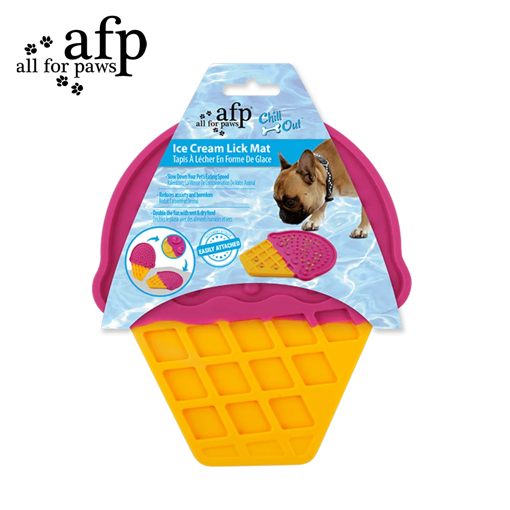 All For Paws Dog Feeding Silicone Ice Cream Lick Mat - Textured Slow Feeding mat