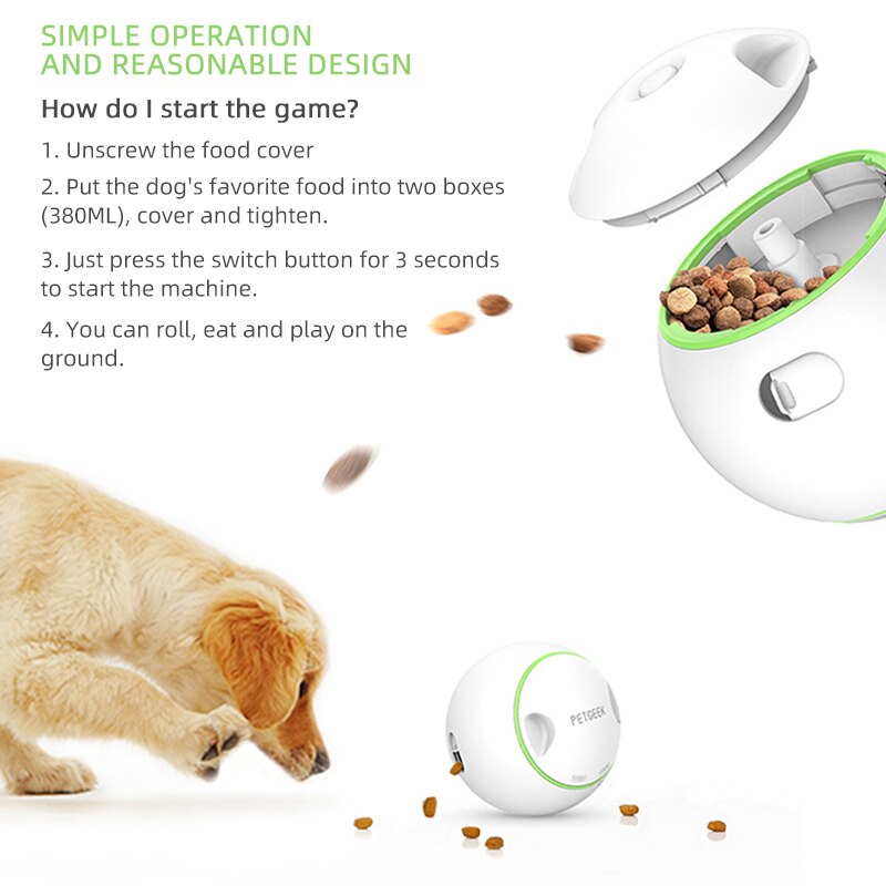 GiGwi - PETGEEK Electric Smart Dog feeding ball - Leaky Food Interactive Ball Puzzle