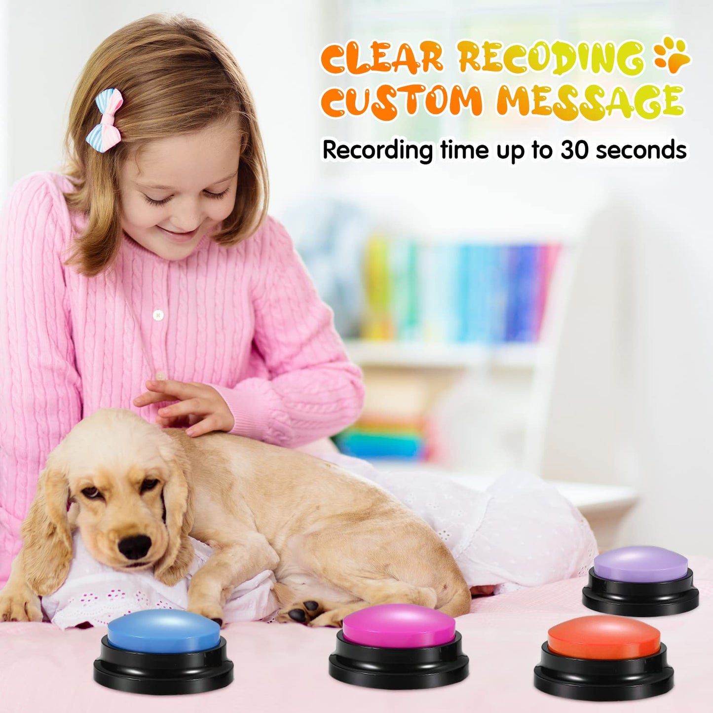 Dog Recorder Sound Buttons For Training - 4, 8 or 11 button options