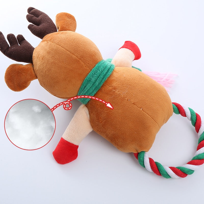 Christmas plush cotton rope interactive dog toy - 3 Options