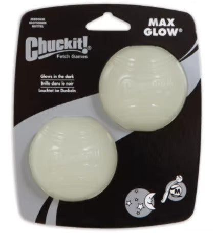 Chuckit! Max Glow Rubber Outdoor Foraging Dog Ball - Various sizes available