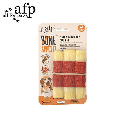 All For Paws Strong Chewer Bacon Flavour Toy made from Non-toxic Nylon Rubber