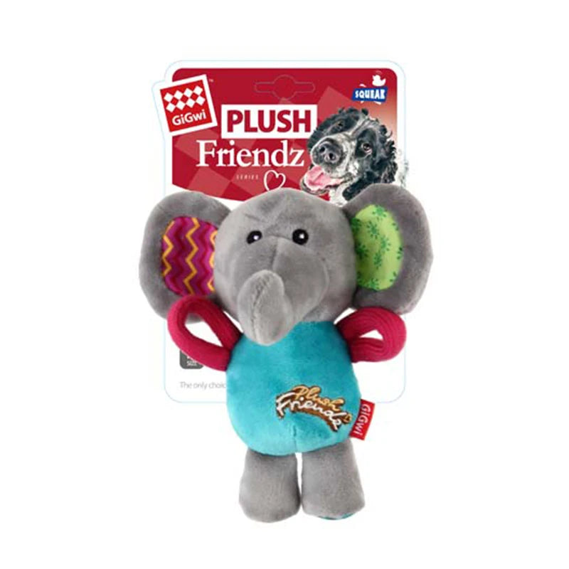 GiGwi Friendz Series Washable Fleece Squeaky Interactive Dog Toy - Bite resistant