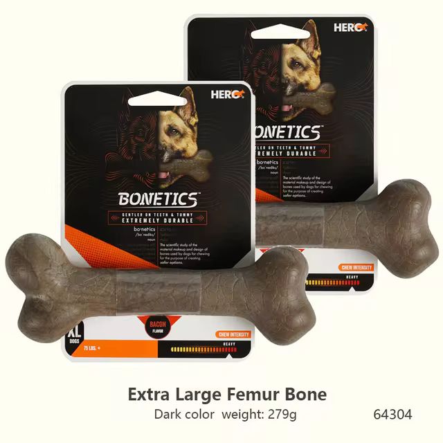 CAITEC Hero Bonetics Chewing Bone - Durable Bite Resistant great for Small to Large Dogs