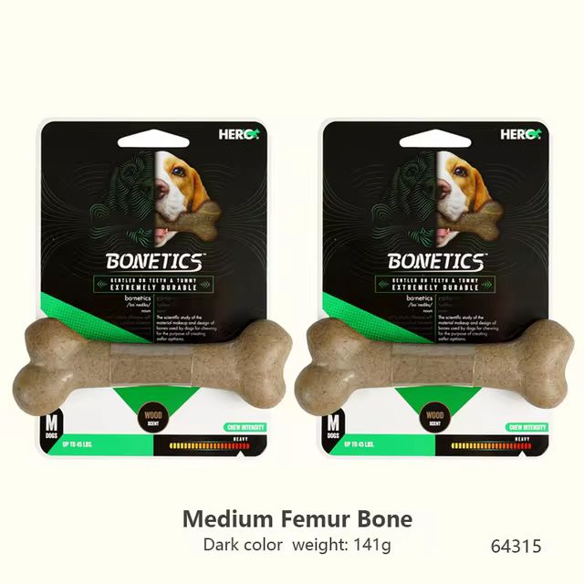 CAITEC Hero Bonetics Chewing Bone - Durable Bite Resistant great for Small to Large Dogs