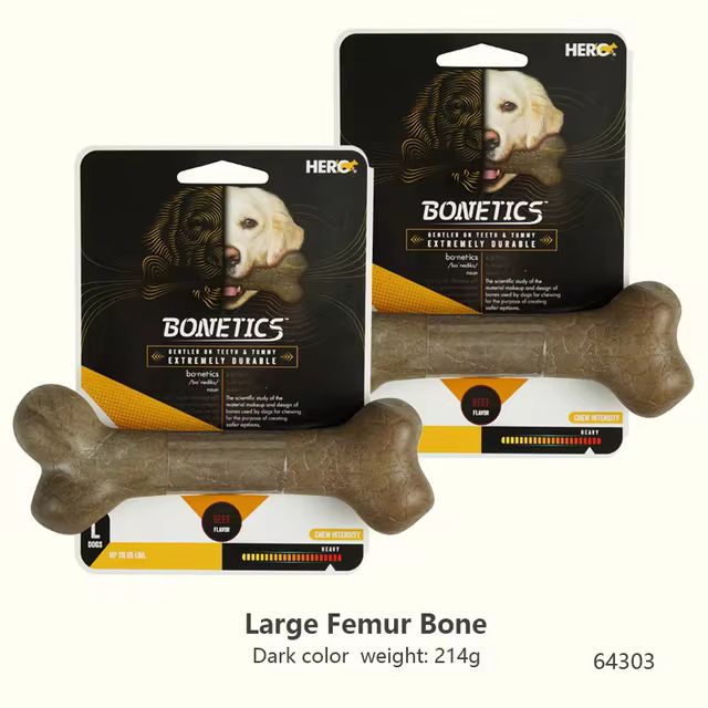 CAITEC Hero Bonetics Chewing Bone - Durable Bite Resistant great for Small to Large Dogs