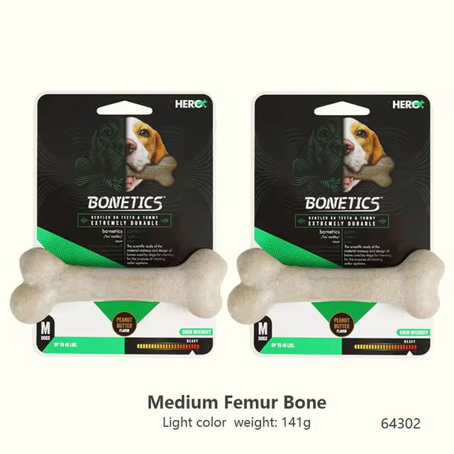 CAITEC Hero Bonetics Chewing Bone - Durable Bite Resistant great for Small to Large Dogs