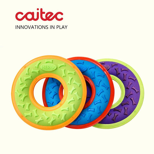 CAITEC Outer Armor Squeaky Flying Ring for Outdoor Throwing - Suitable for Medium to Large Dogs