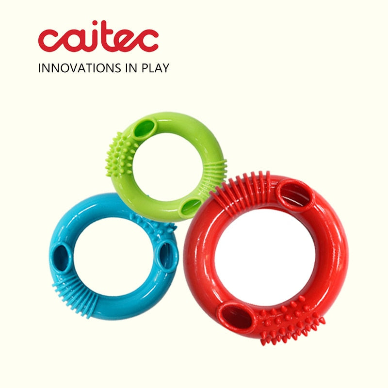 CAITEC Chase 'N Chomp Foraging Floating Rubber Ring Toys for Small, Medium and Large Dogs