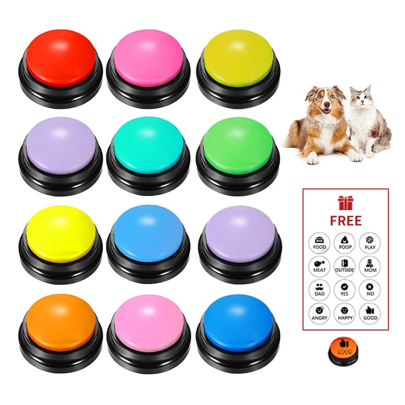 Dog Recorder Sound Buttons For Training - 4, 8 or 11 button options