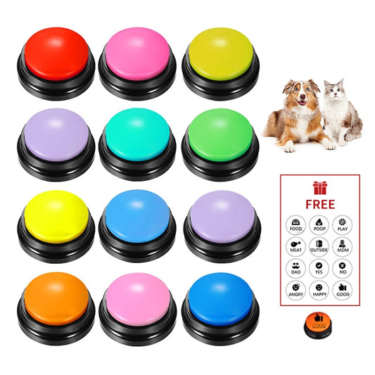 Dog Recorder Sound Buttons For Training - 4, 8 or 11 button options