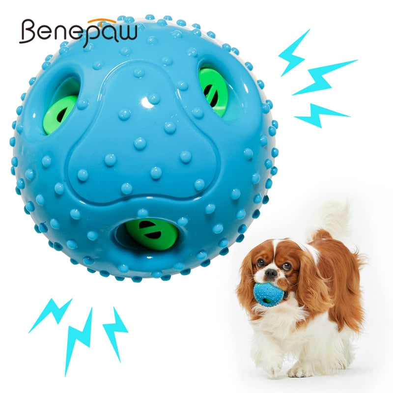 Benepaw Durable Interactive Squeaky Dog Ball Eco-friendly Natural Rubber for Medium to Large Dogs