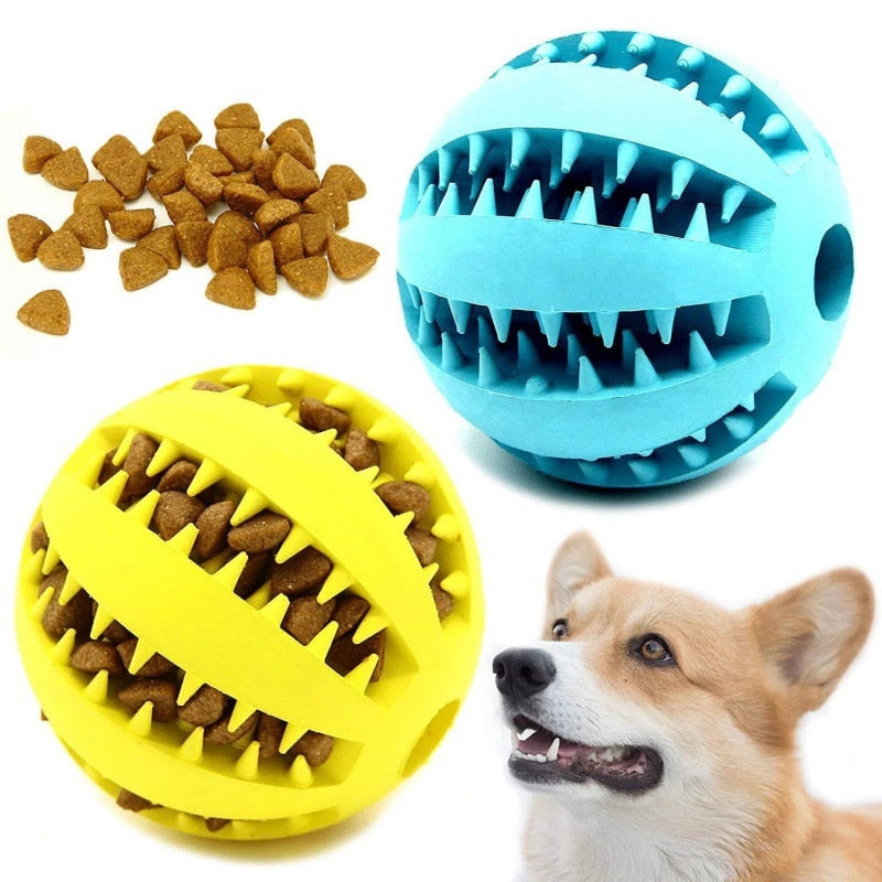 Rubber Interactive Chew Foraging Dog Ball Toys