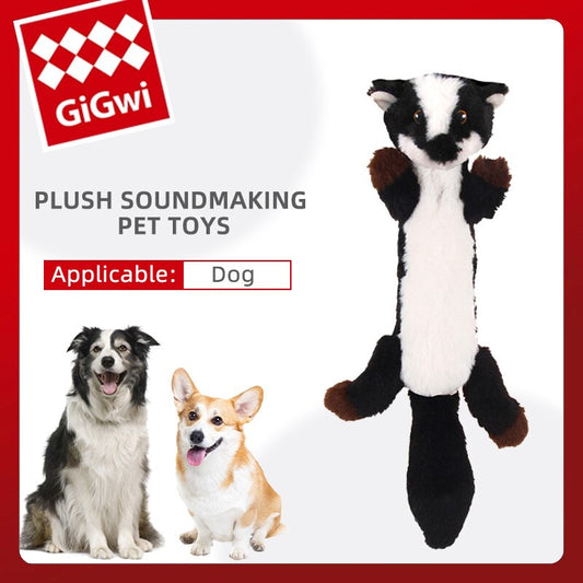 GiGwi Plush Interactive Squeaky Outdoor Dog Toy - Washable for Small Dogs & Puppies