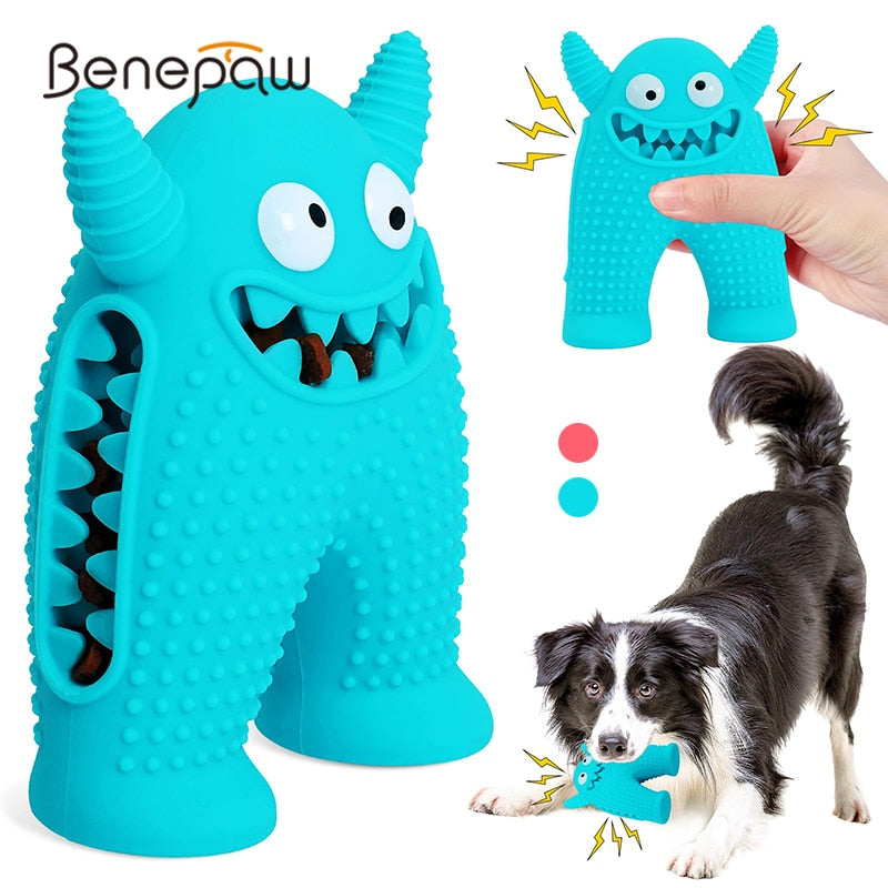 Benepaw Squeaky Interactive Foraging Dog Toy for Aggressive Chewers made from Natural Rubber