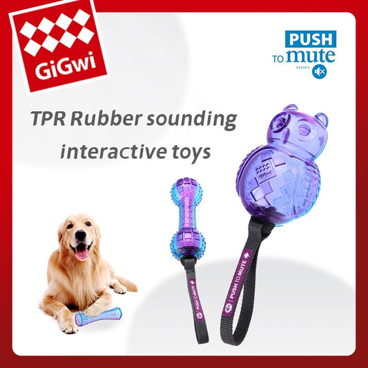 GiGwi Interactive Pet Toys PUSH TO Mute Bone Series Interactive Safe Training Dogs Toys