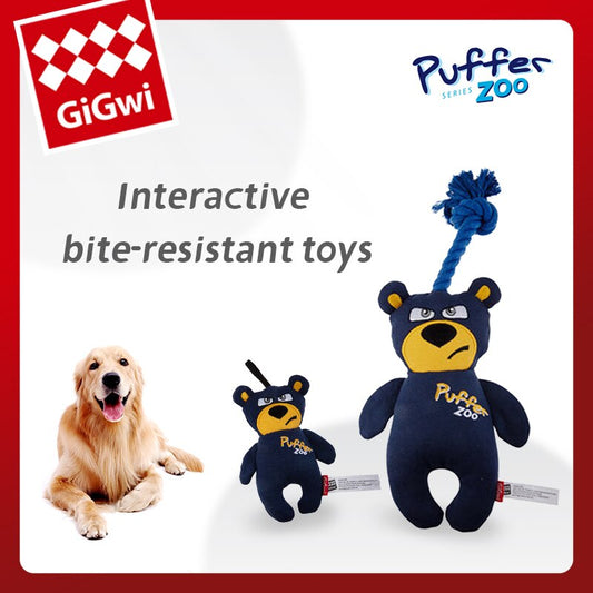 GiGwi Zoo Series Plush Kawaii Cartoon Interactive Squeaky Tug-O-War Rope toy