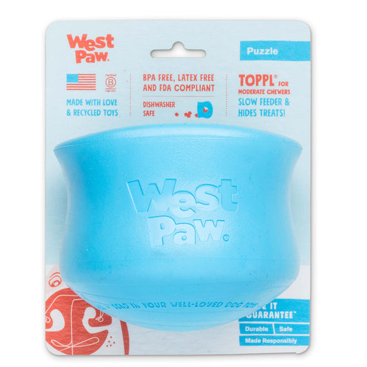 WEST PAW Zogoflex Toppl Treat Dispensing Dog Toy  – Interactive Rubber Foraging Toys for Dogs