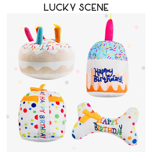 Novelty Dog Squeaky Birthday Cake Toy - A lovely toy on their special day - Various options available